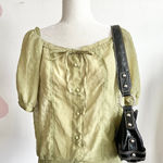 Ultra Flirt Vintage Sheer Peasant Top, Y2K‎ Cottagecore Whimsical Feminine Large Photo 0