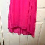 Nymphe Strapless Hi Lo Hem Chiffon Mini Dress Hot Pink S NWT Photo 1