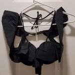 SO NWT Black  Pushup Off The Shoulder Flounce Bikini Top Size M Flutter Swim Top Photo 0