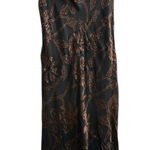 Connected Apparel Vintage Chiffon Velvet Burnout Beaded Dress Midi Whimsigoth Y2K Feminine Size L Photo 0