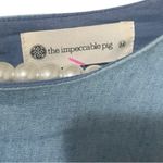 The Impeccable Pig Chambray Wrap Mini Dress Medium Photo 4