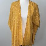Honeyme Yellow Floral Kimono Short Sleeve Oversize Cardigan Women's Small Photo 0