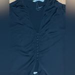 ZARA Black Front Knot Buttoned Top Smocking on wrists Size M Photo 3