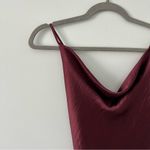 ASOS  Design Cami Maxi Slip Dres in High Shine Satin Burgundy 10 Photo 4