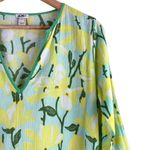 J.Crew Floral Print Swim Cover Up Tunic Top‎ Cotton Yellow Green, XS Photo 3