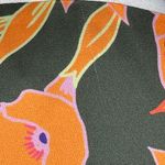 Fate Floral Satin Wrap Long Sleeve Orange Green Midi Small Dress Photo 11