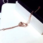 14K Rose Gold Plated Heart Ring Charm Bracelet for Women Photo 4