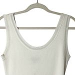 Camille La Vie White Fitted Ribbed Tank Top Rayon Nylon Large Capsule Minimalist Photo 1