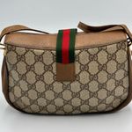 Gucci Brown/Beige GG Supreme Canvas and Leather Vintage Web Shoulder Bag Photo 1