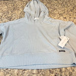 Kendall + Kylie Light Blue Textured Cropped Hoodie Photo 0