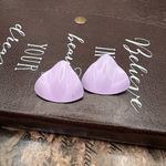 Vintage Lavender Statement Earrings | Retro Geometric Studs Purple Photo 1