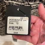 St. John  Pussybow Button Up Blouse Abstract Black and White Size 12 Photo 3