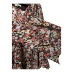 Loft Floral Fall Maroon Long Sleeve Blouse Size Small Photo 4
