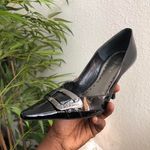 BCBGirls Y2K Patent Black BCBG silver buckle office siren core preppy academia high heels 3” stiletto-6B #gothic #whimsygoth Photo 2