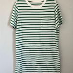 Everlane Green and White Striped Tee shirt dress. Size Medium Photo 3