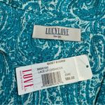 Lucy Love Women's Tunic Length Paisley Blouse Teal Turquoise White L LG Large Photo 8