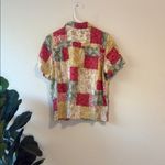 Alfred Dunner Petite 12P Colorful Patchwork Short Sleeve linen blend Shirt Photo 3