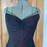 Elie Tahari 100% Silk Red w/Black Overlay Dark Romantic Whimsy Goth Dress 6 Photo 3