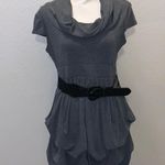 Black faux leather elastic dress belt Photo 5