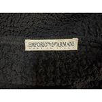 Emporio Armani Strapless Silk Black Midi Dress Textured Mesh Flowy Size Large Photo 11