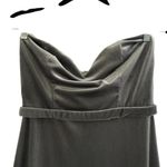 Bari Jay Velvet Silver Gray Strapless Bridesmaid Maxi Dress Size 4 Photo 4