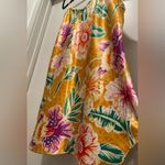 VTG Romantic Moods 90s Y2K Yellow Tropical Floral Cami Slip Mini Dress Photo 8