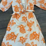 Women's Floral Orange Knee Length Dress‎ Size XS V Photo 0