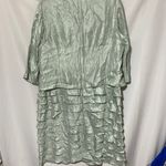 Jessica Howard  WO SIZE 20 SOFT SAGE GREEN FAUX WRAP BROOCH ACCENT RUFFLED SKIRT Photo 8