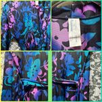 Vintage perfection fit by Roxanne Floral Wrap Blouse beach cover up medium / sm Black Photo 2