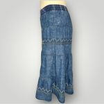 Lapis Blue Tiered Midi Skirt Casual Resort Wear (880) Size M Photo 10