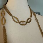 Source Unknown Vintage 28” Necklace. Gold Tone Multi Strand With Oval Shaped Design Estate Sale Photo 1