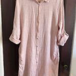 SUZY D London | Pink Linen Shirt Dress Swim Cover Up Tunic Top | One Size Size undefined Photo 0