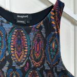 Desigual Boho Midi Dress Sleeveless Sheer Overlay Pleated Multicolor Large Photo 3