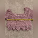 Altar'd State Pink Cropped Ruffle Blouse Photo 7