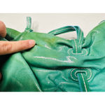 Dooney & Bourke Teal Green Chiara Patent Leather Drawstring Tote Handbag Photo 10