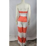 Must Haf Womens Jumpsuit Size M Orange White Striped Strapless Bow Front NEW Size M Photo 7