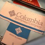 Columbia Puffer Vest Hooded Faux Fur Trim Light Blue Womens Size S like new Photo 6