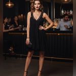 ZARA  dress in size small NWT black color style it in many ways bohemian, western Photo 11