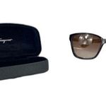 Salvatore Ferragamo Luxurious Black and Tan Sunglasses Photo 0