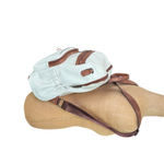 Convertible Backpack Shoulder Bag Satchel Purse White Brown Vegan Leather Photo 1