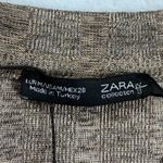 ZARA  Women M Ribbed V Neck Short Sleeve Casual Dress Brown Collection B Photo 3