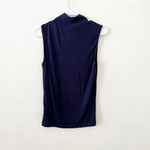 Sanctuary NWT Essential Ribbed Mock Neck Knit Top Medium Blue Navy Photo 2