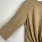 Double D Ranch Top Womens Small Tan Shirt Tie Front 3/4 Sleeves Casual Stretch Photo 4