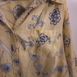 Charter Club ‎ Womens 100% LINEN Plus Size 2X Luxury Yellow Floral Shirt Top Cute Photo 7