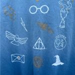 Harry Potter Long Sleeve Cropped Top Front Tie Gradient Blue Shirt Size Large Photo 1