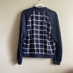 A New Day blue plaid faux suede sleeves jacket Photo 4