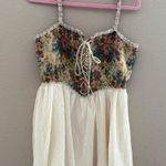 Cider  Floral Lace-Up Blouse with Cream Skirt Photo 2