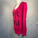 SoulCycle  Skull Logo Hot Pink Long‎ Sleeve T-Shirt Photo 3
