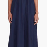 STAUD NEW  Vanessa Cut-out Maxi Back Tie Halter Dress in navy blue Size XL Photo 0