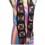 Vintage 1970s Sash Belt Leather Macrame Crochet Scarf Brown Photo 12